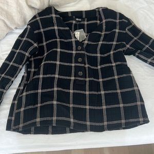 lightspun evert top in windowpane XS NWT